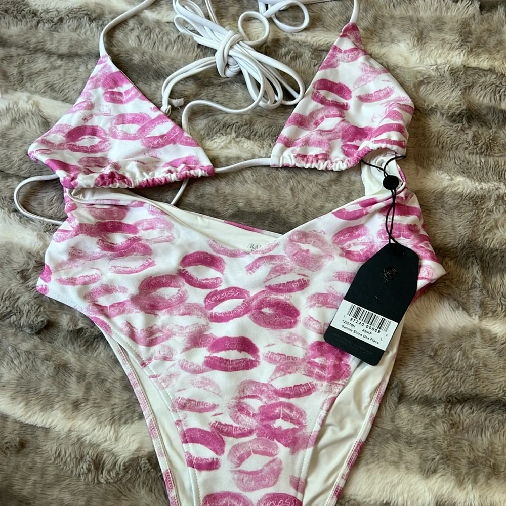 Frankie's Bikinis Gemma Wrap One Piece Swimsuit shine